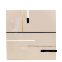 Décoration murale abstraite à lignes géométriques - Beige & Noir