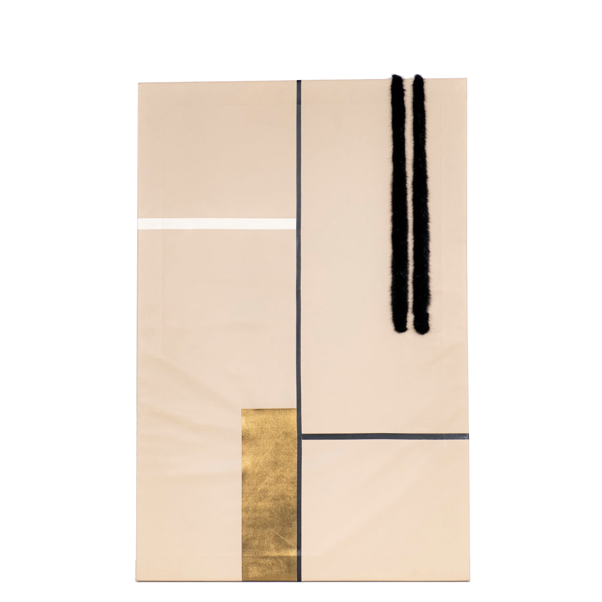 Décoration murale géométrique en accents dorés - Beige