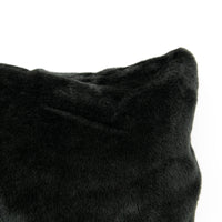 Coussin carré à texture shaggy - Noir