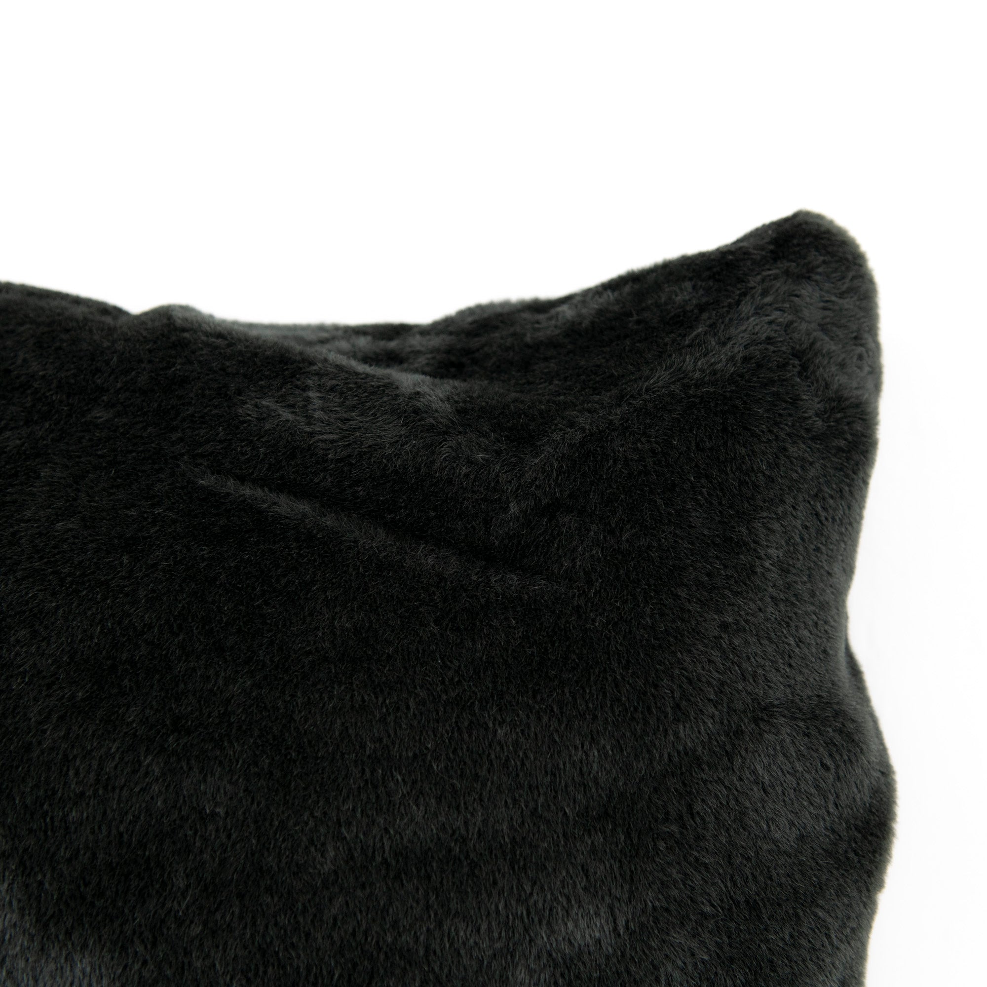 Coussin carré à texture shaggy - Noir
