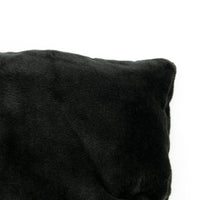 Coussin décoratif à texture pelucheuse - Noir