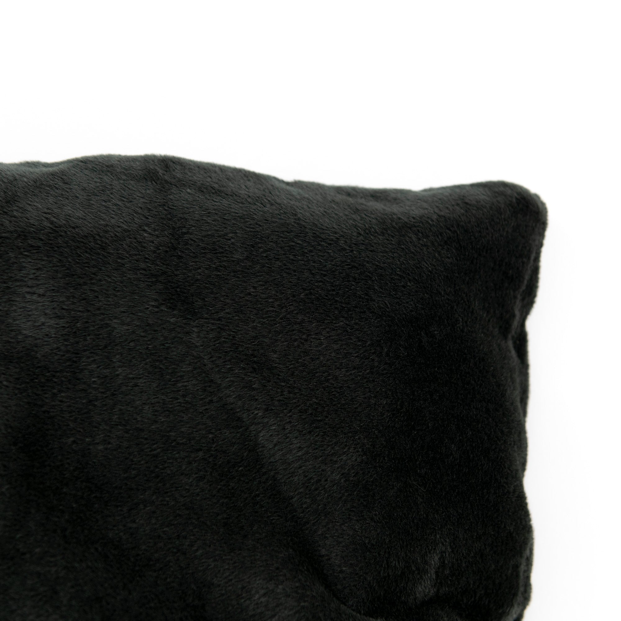 Coussin décoratif à texture pelucheuse - Noir
