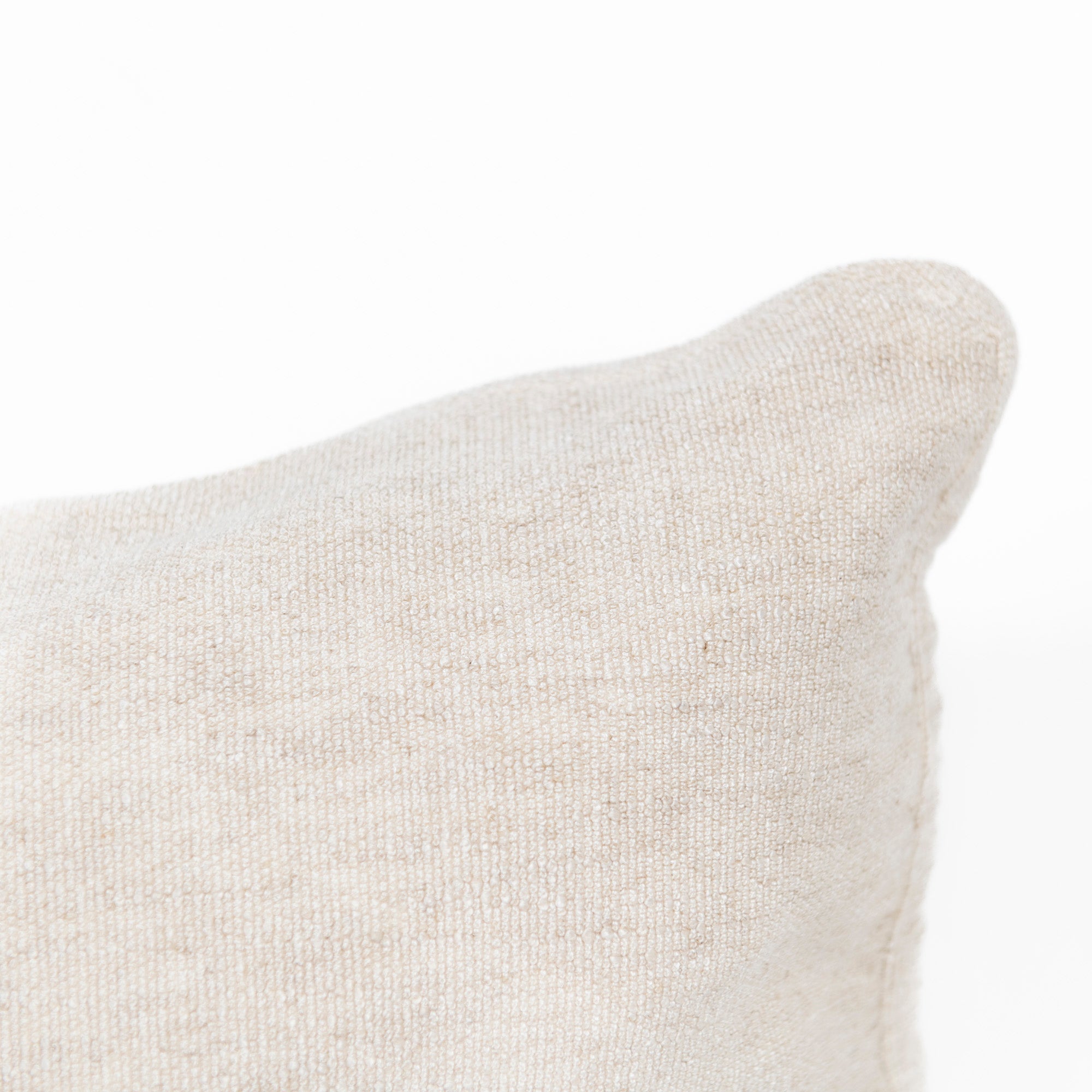 Coussin tissé texturé en coton - Beige Clair