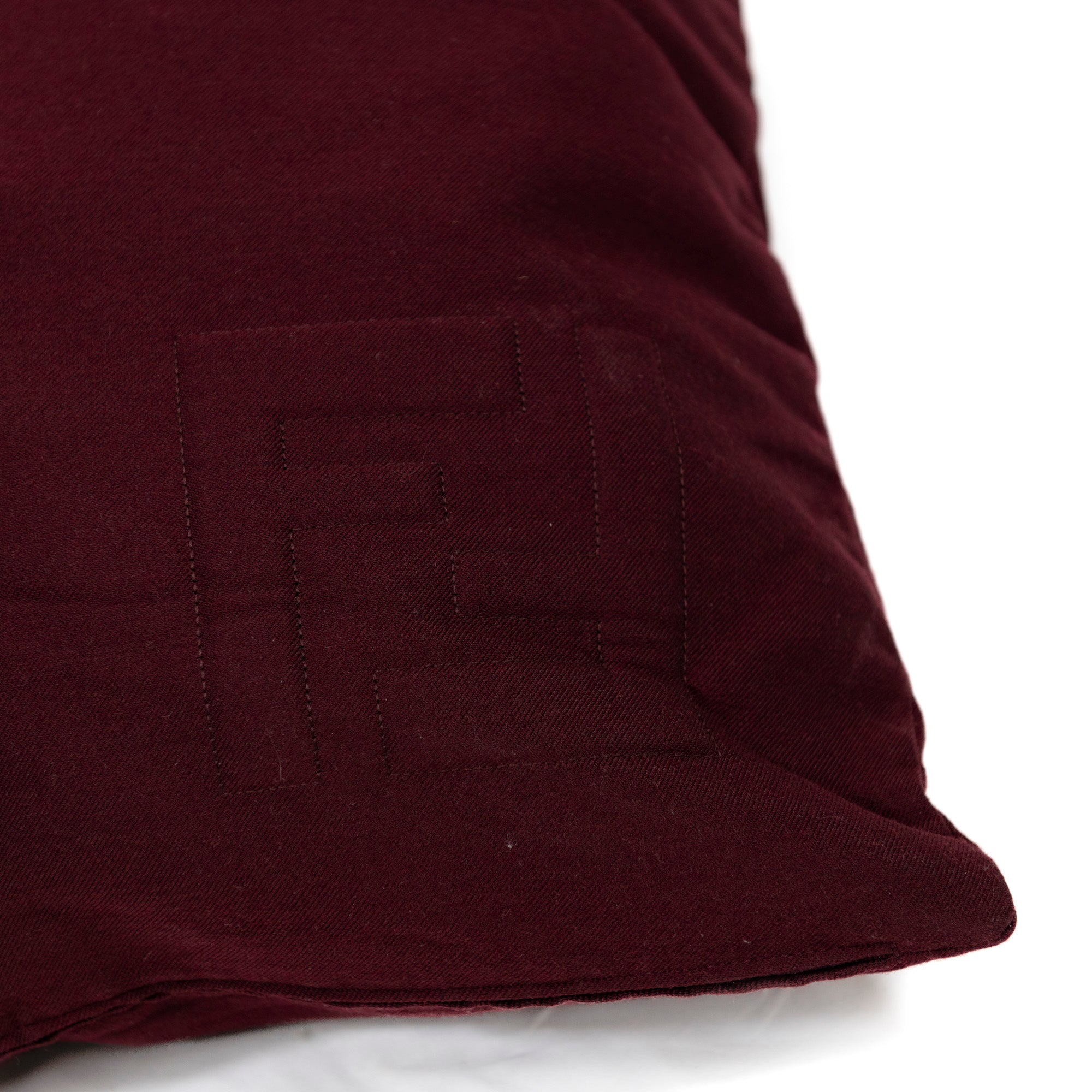 Coussin velours surpiqûres géométriques - Bourgogne