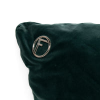 Coussin carré en velours à embellissement - Vert Foncé