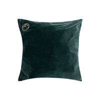 Coussin carré en velours à embellissement - Vert Foncé