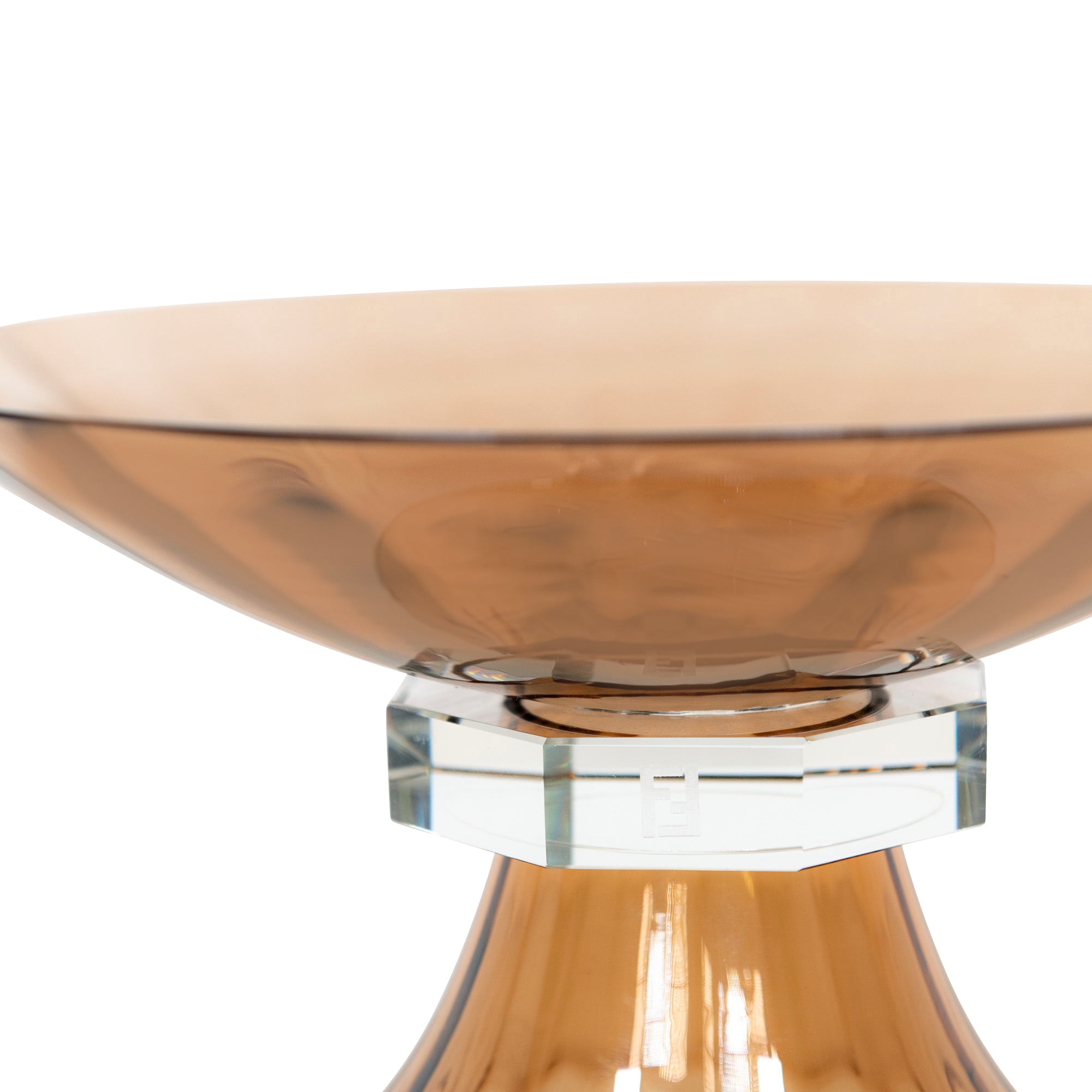 Coupe décorative en cristal à trois pièces - Ambre