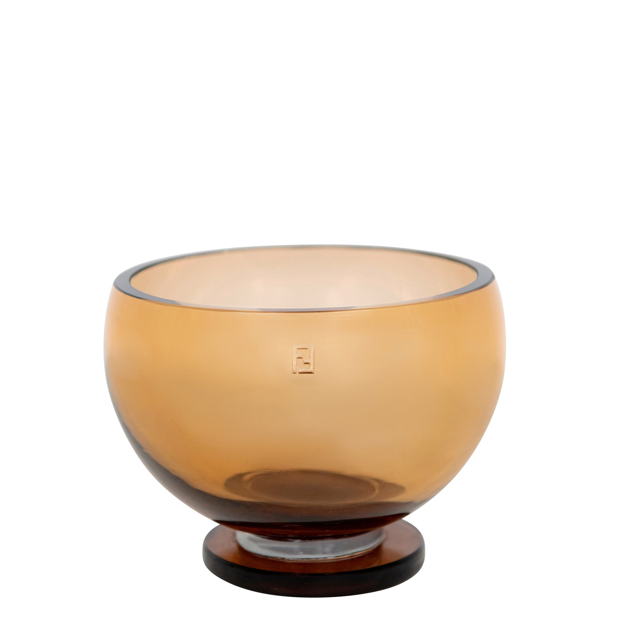 Coupe décorative en cristal à motif carré - Bronze