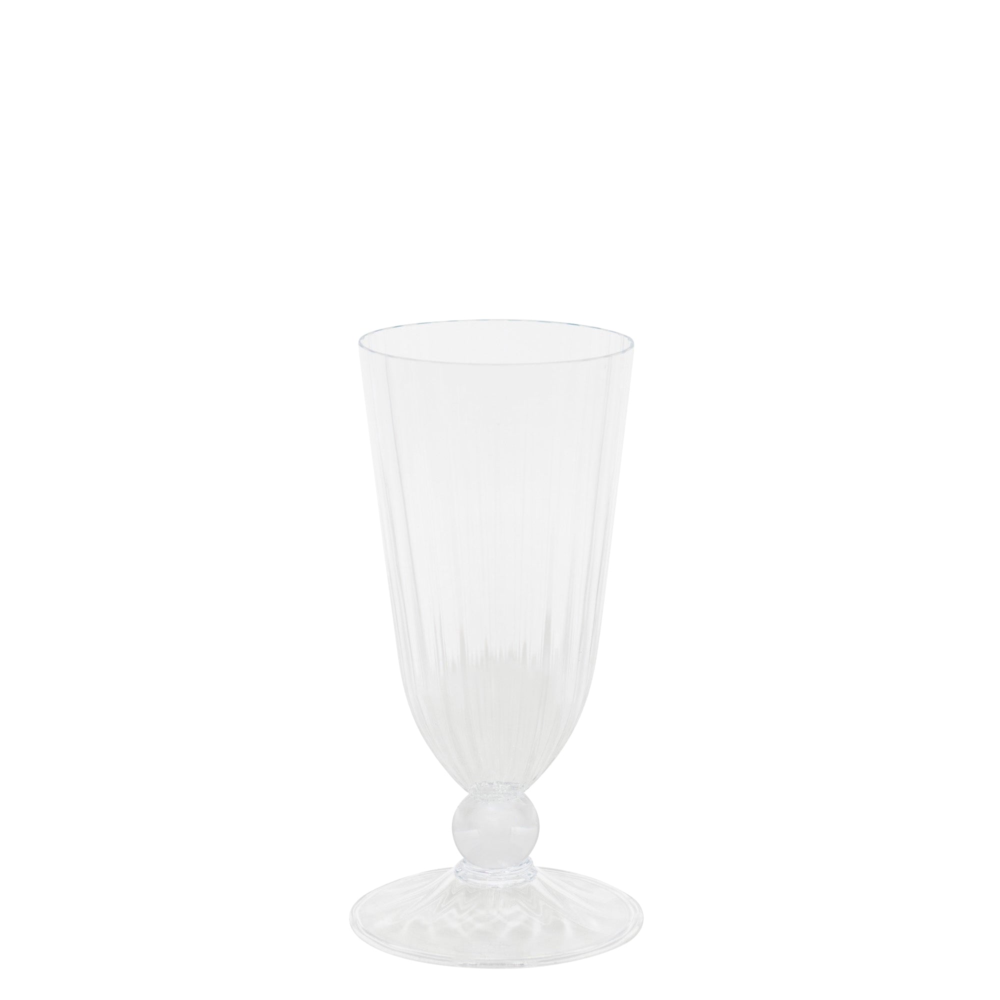 Flûte à champagne en cristal nervurée - Transparent