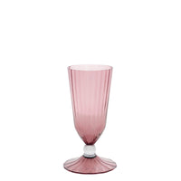 Flûte à champagne en cristal à reliefs - Rose