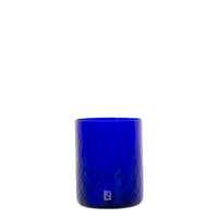Verre à motif diamant en cristal - Bleu Royal