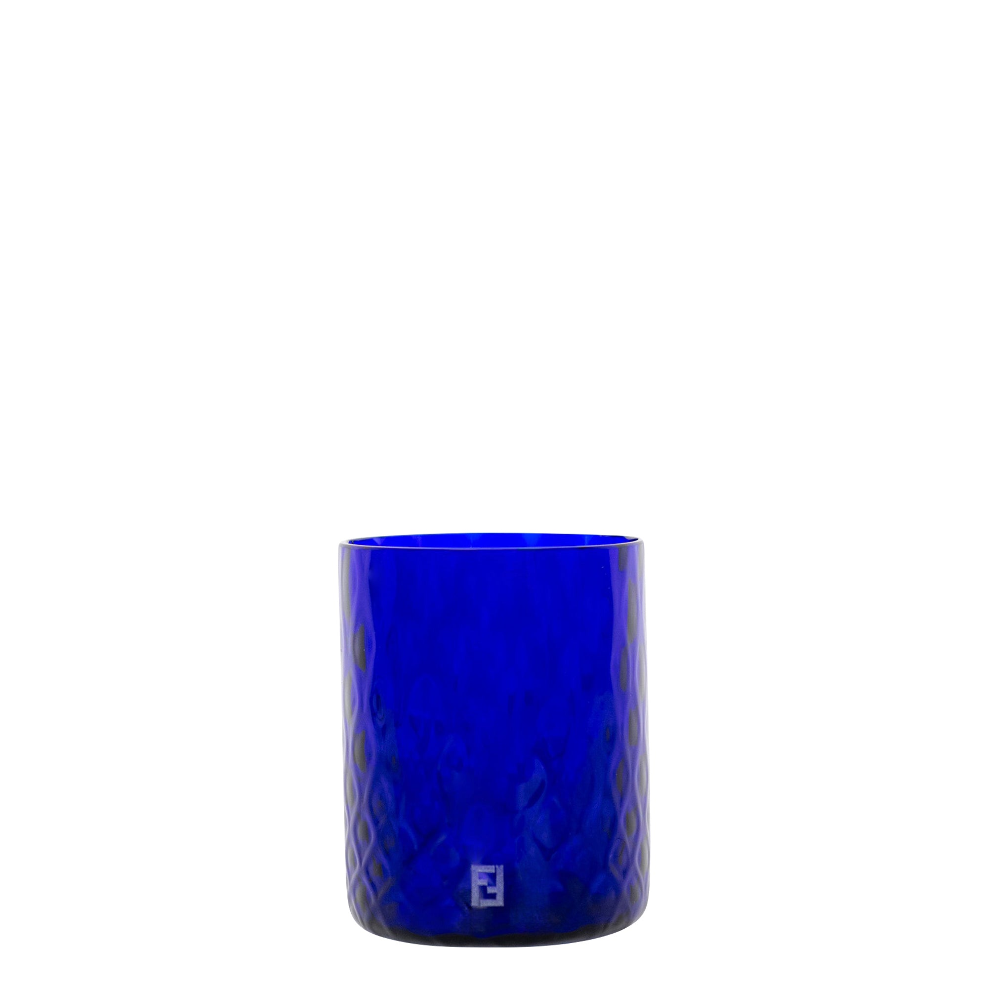 Verre à motif diamant en cristal - Bleu Royal
