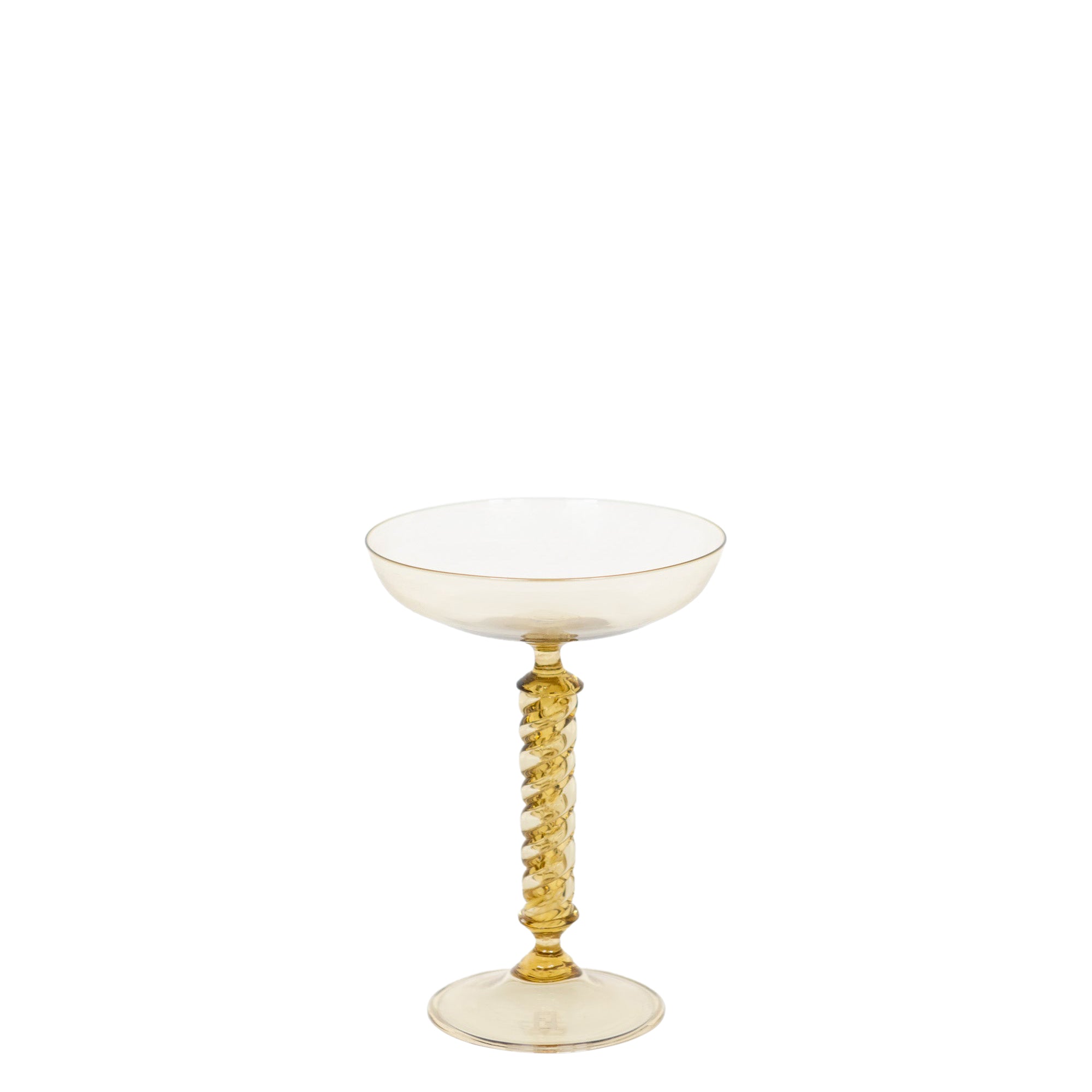Verre à pied torsadé en cristal - Ambre