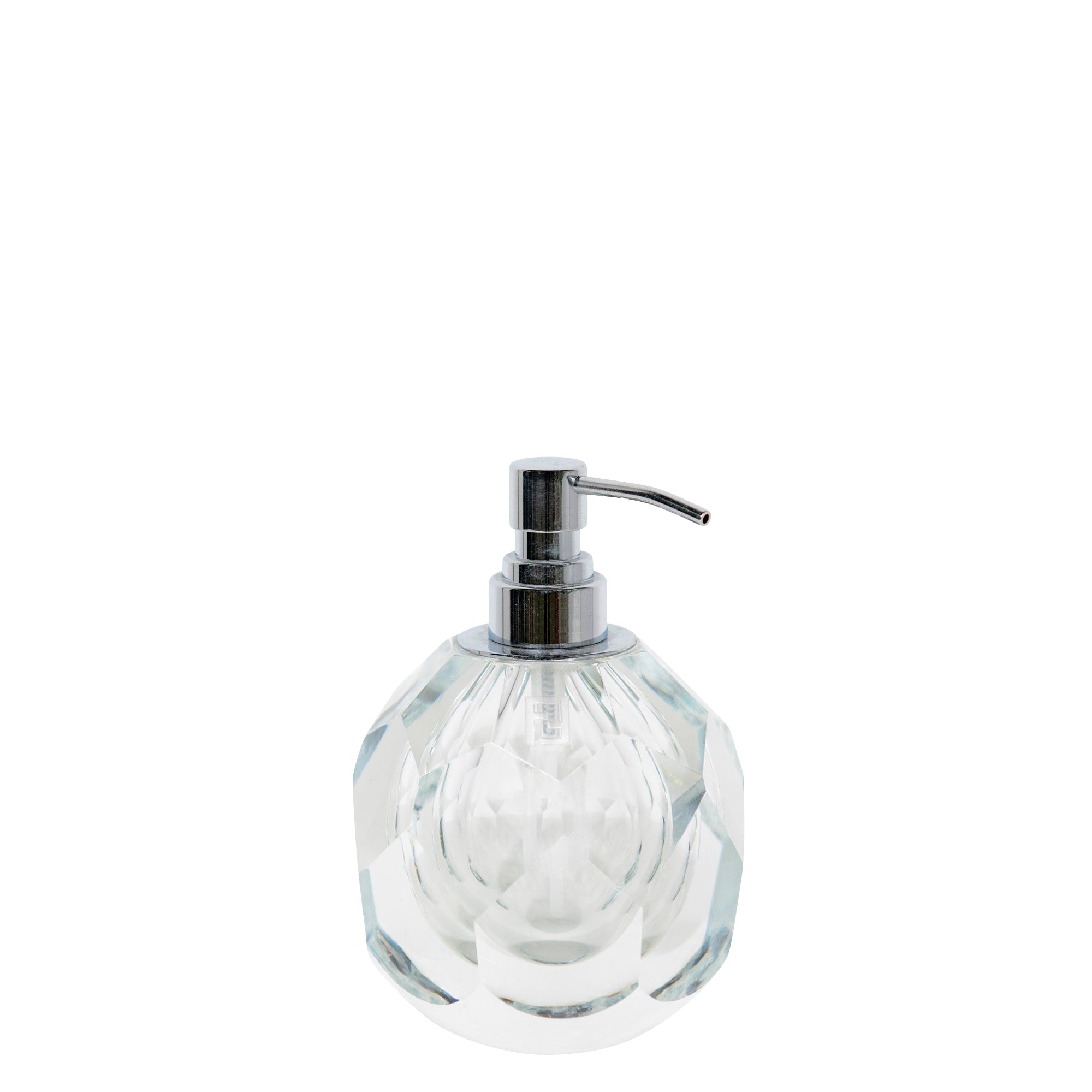 Distributeur de savon en cristal facetté - Transparent