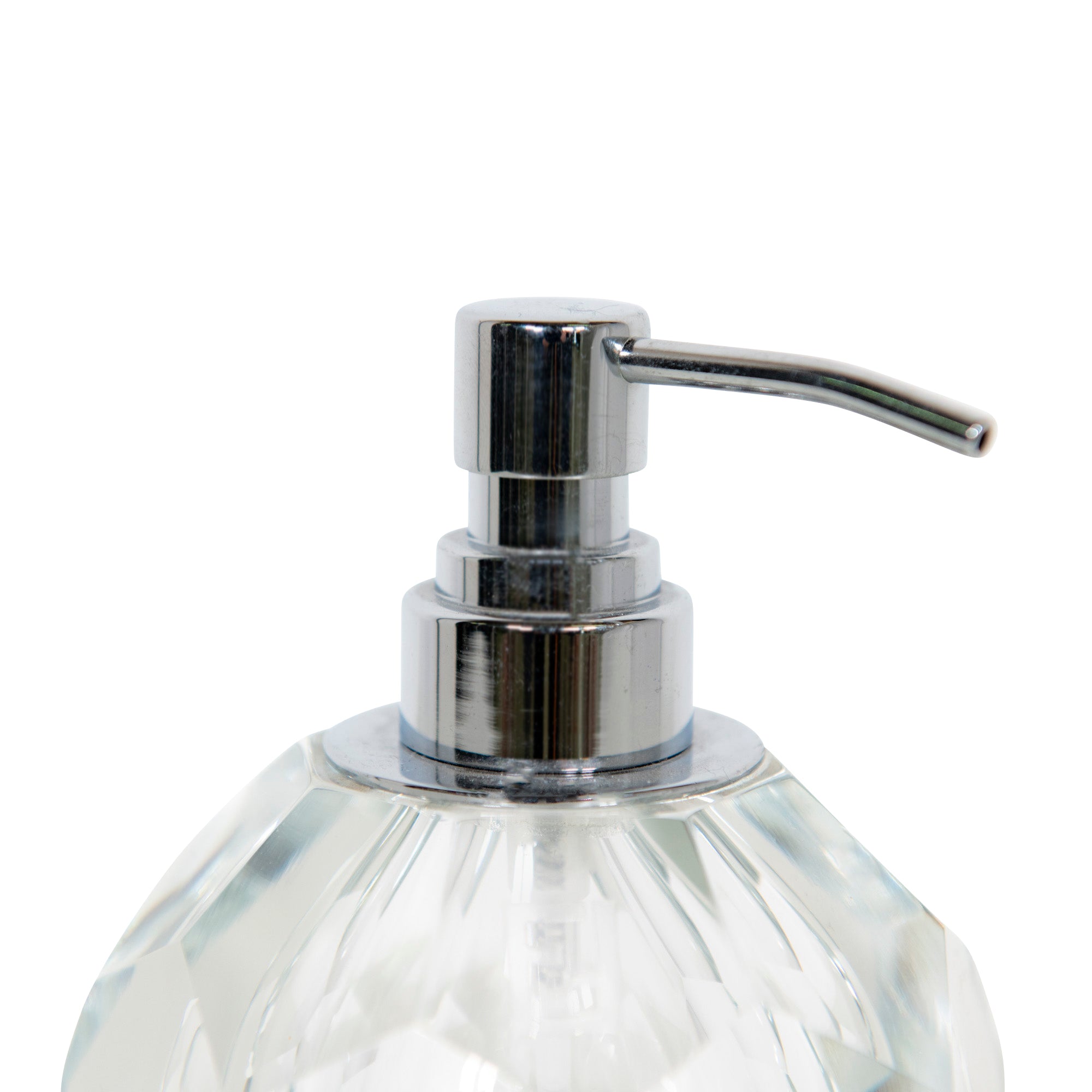 Distributeur de savon en cristal facetté - Transparent