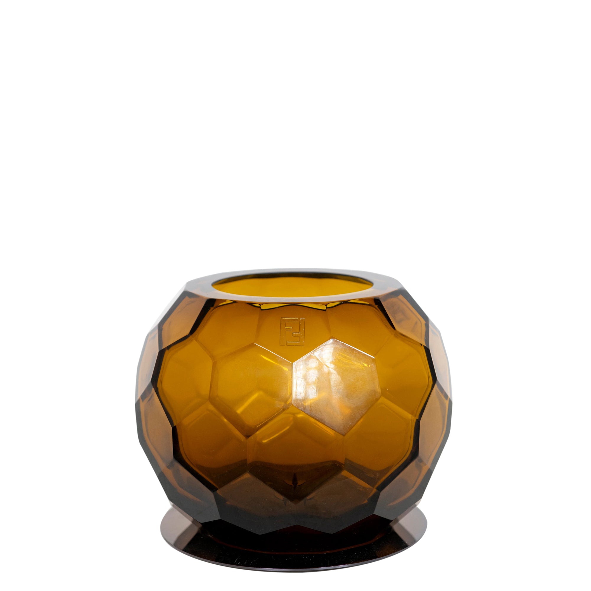 Lanterne en cristal à motifs géométriques - Ambre