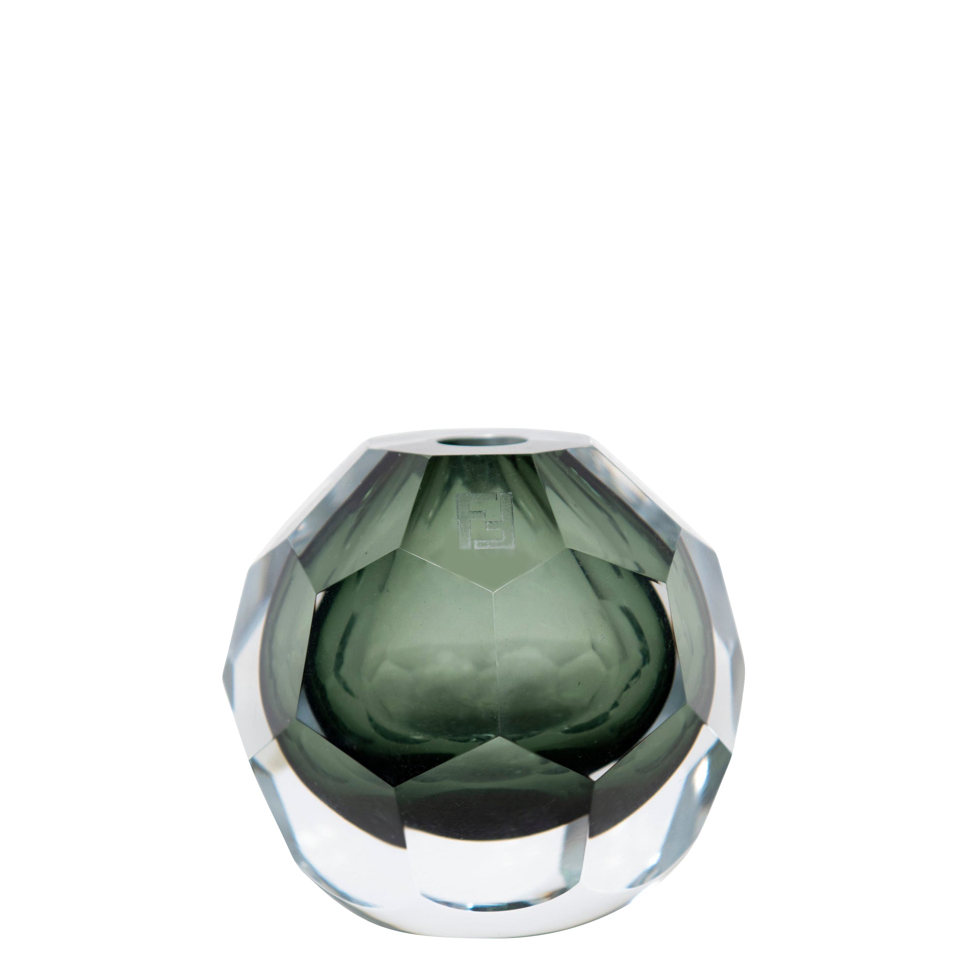 Vase géométrique en cristal - Vert