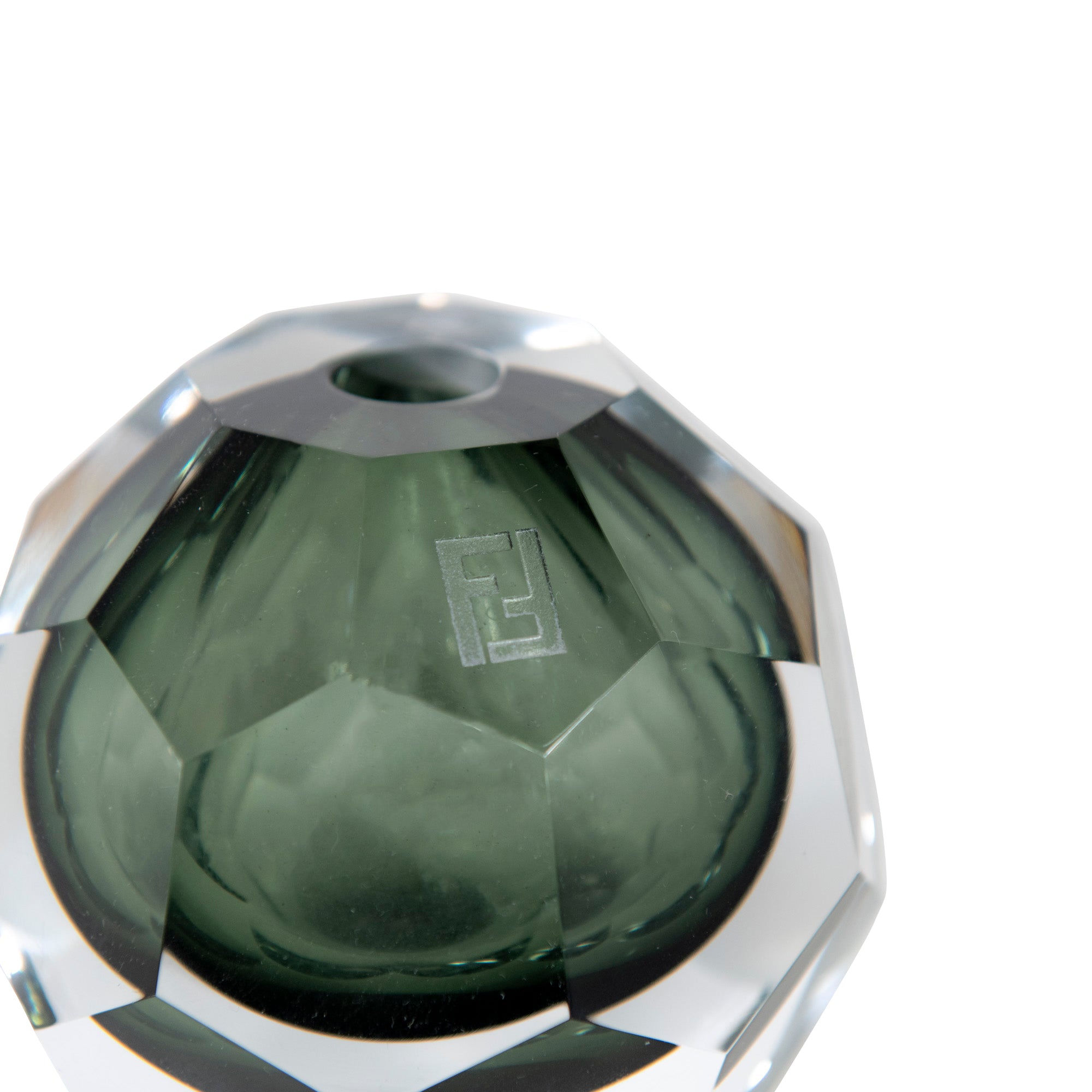 Vase géométrique en cristal - Vert