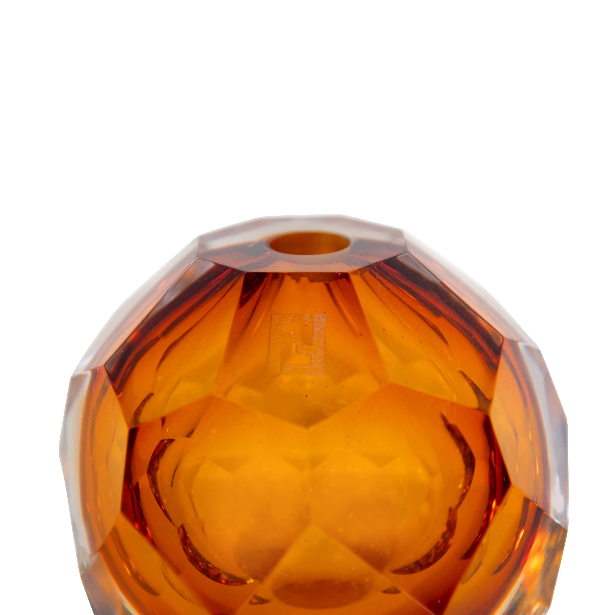 Vase géométrique en cristal - Orange