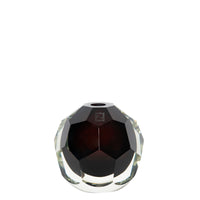 Vase sphérique facetté en cristal - Noir