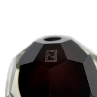 Vase sphérique facetté en cristal - Noir