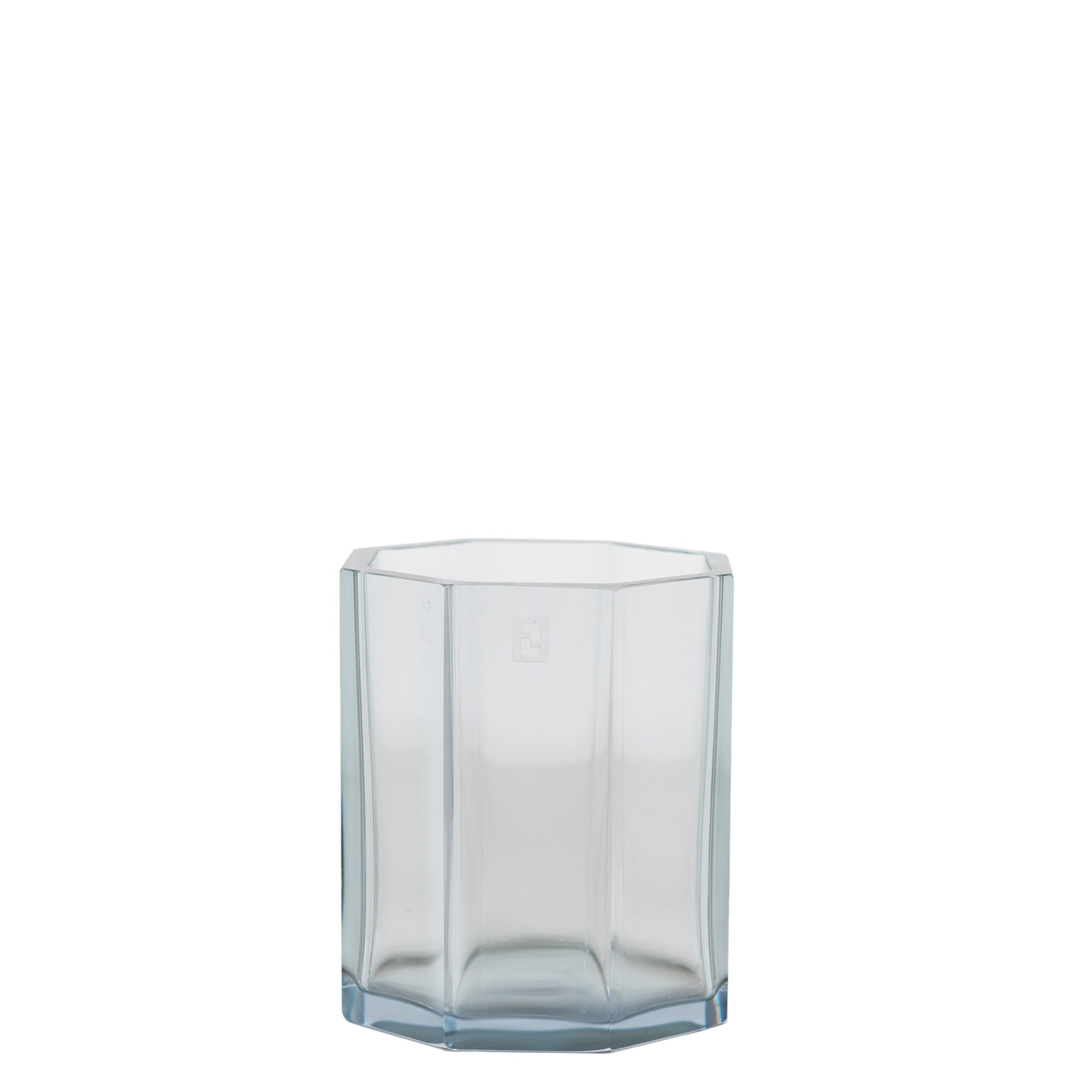 Vase en cristal à base octogonale - Gris