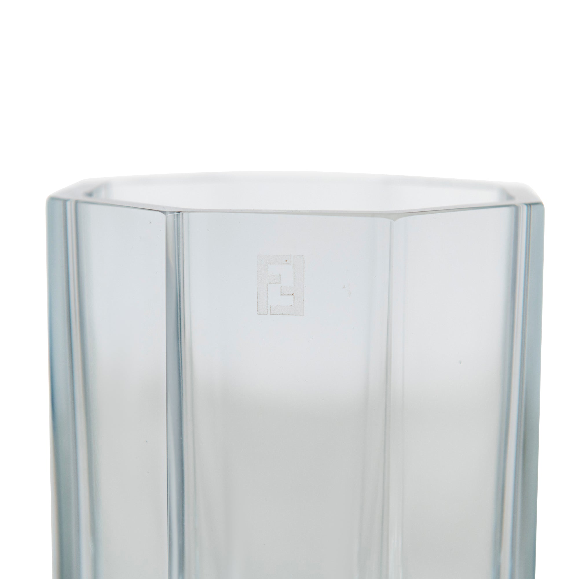 Vase en cristal à base octogonale - Gris