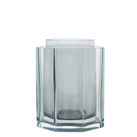 Vase en cristal à base octogonale - Gris