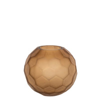 Vase rond en cristal à motif géométrique - Marron