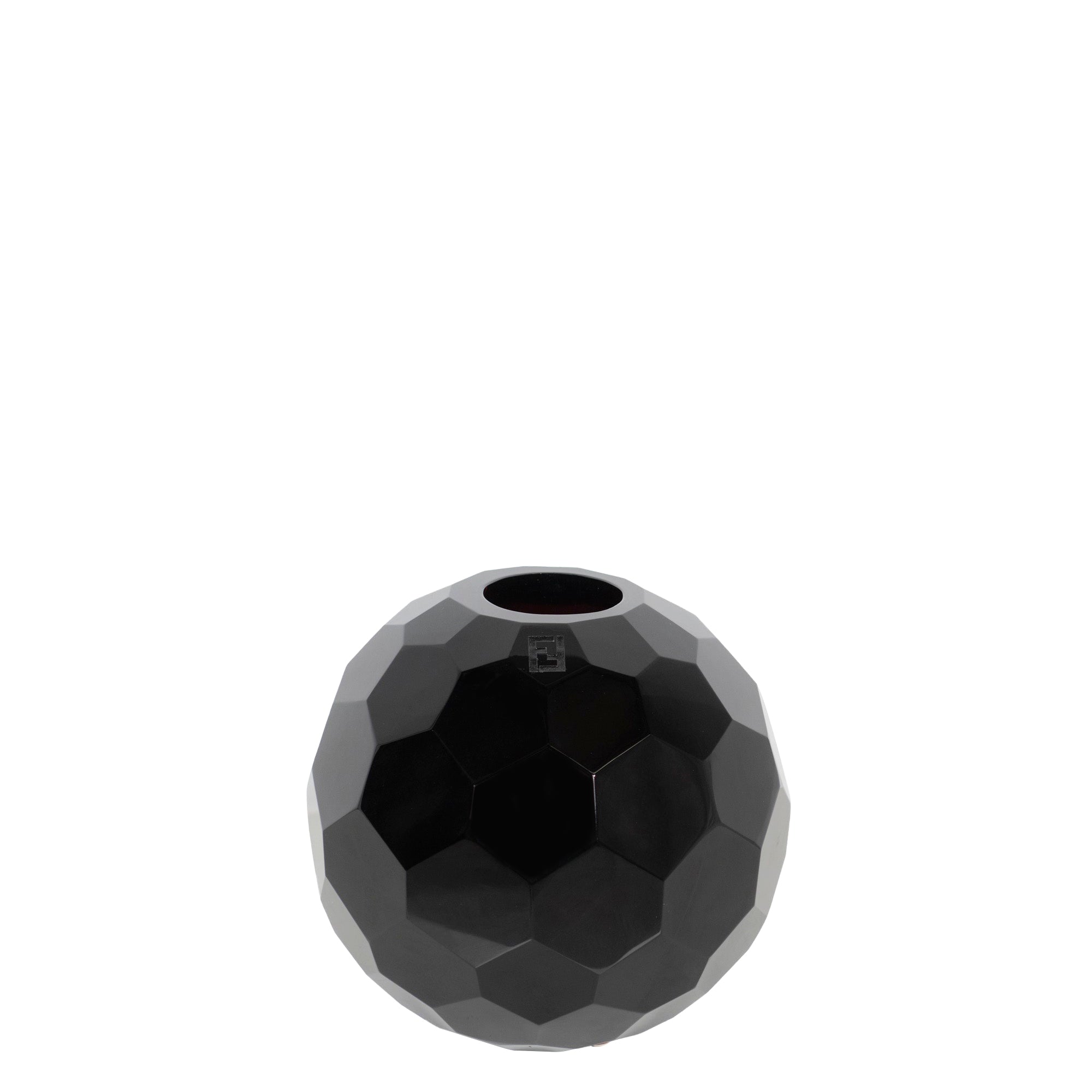Vase en cristal à design géométrique - Noir