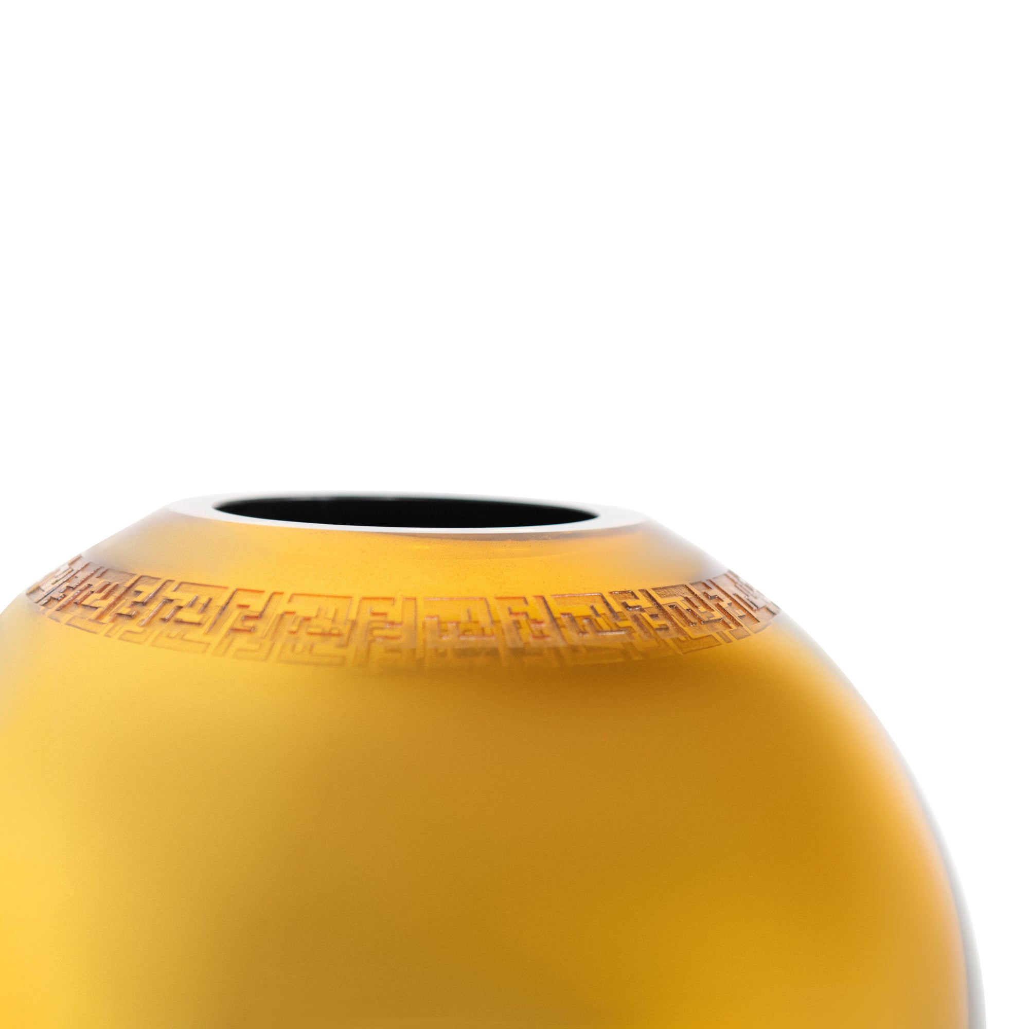 Vase en verre Murano motif Grec - Ambre
