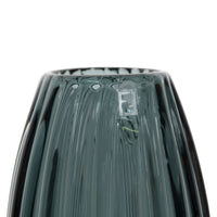 Vase ovale à cannelures - Gris Fumé