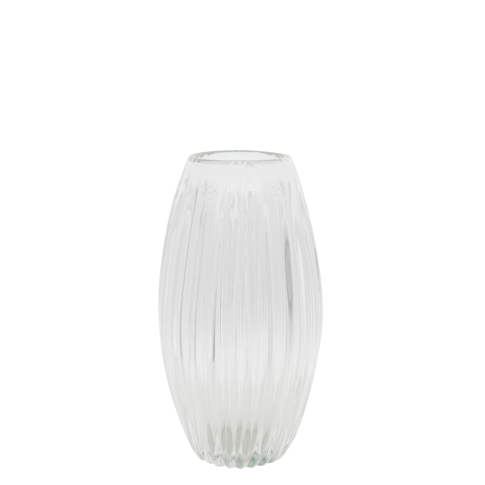 Vase en verre nervuré - Transparent