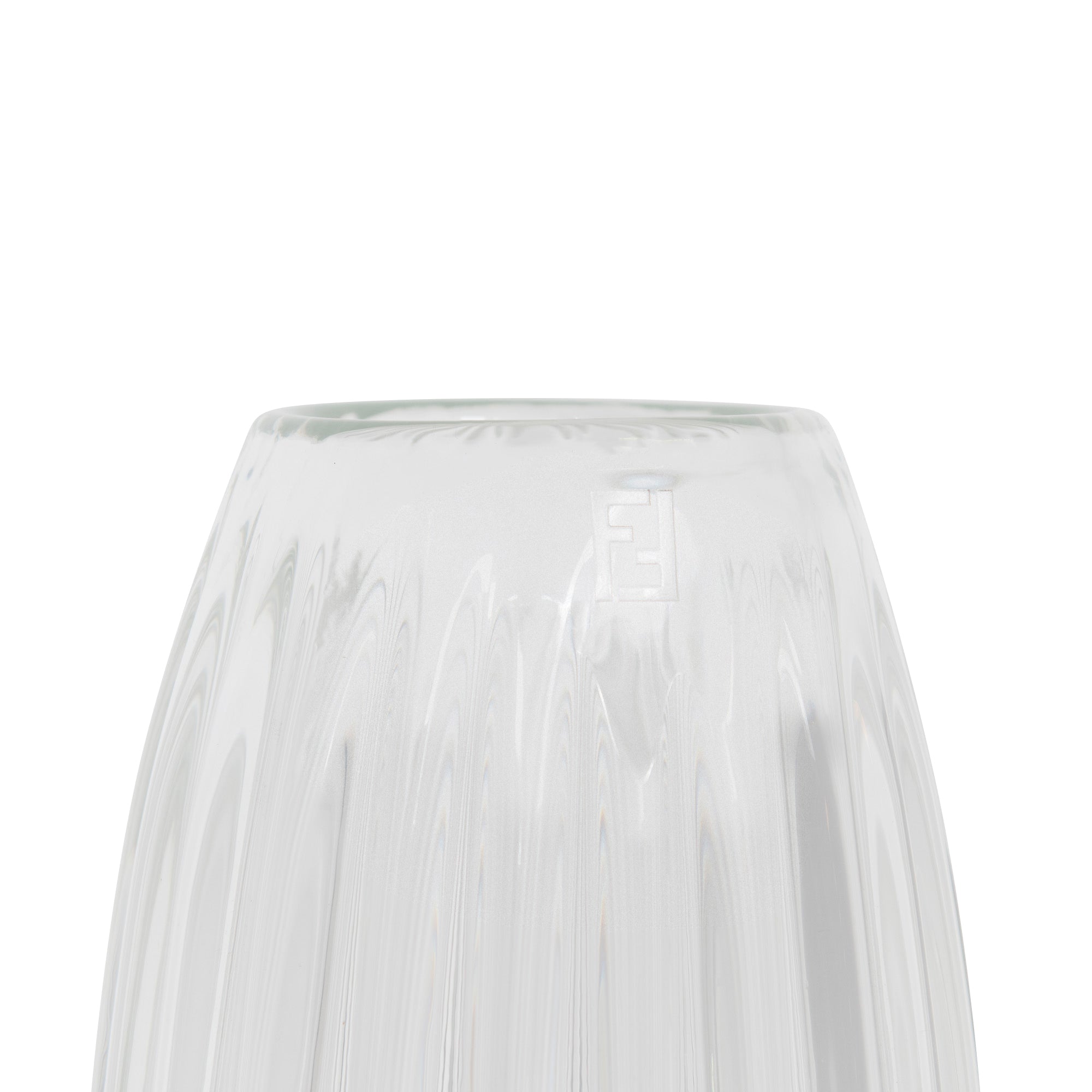 Vase en verre nervuré - Transparent