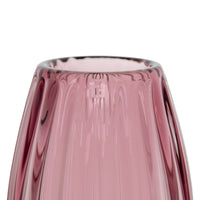 Vase en cristal à texture nervurée - Rose Pourpre