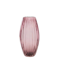 Vase en cristal à texture nervurée - Rose Pourpre