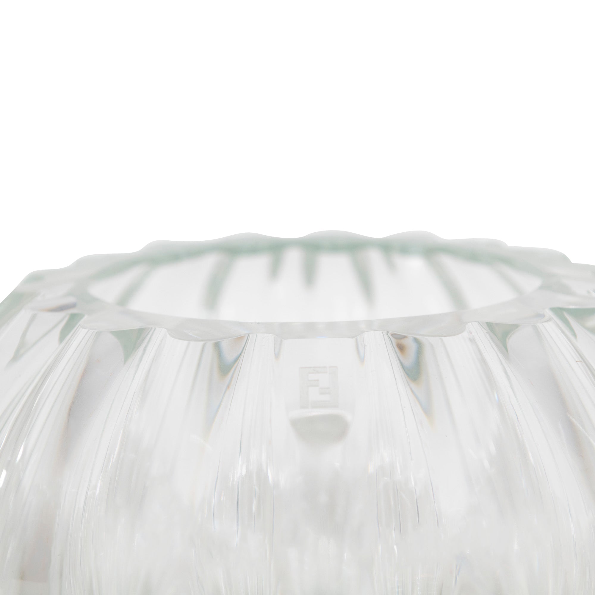 Vase rond en cristal stries - Transparent