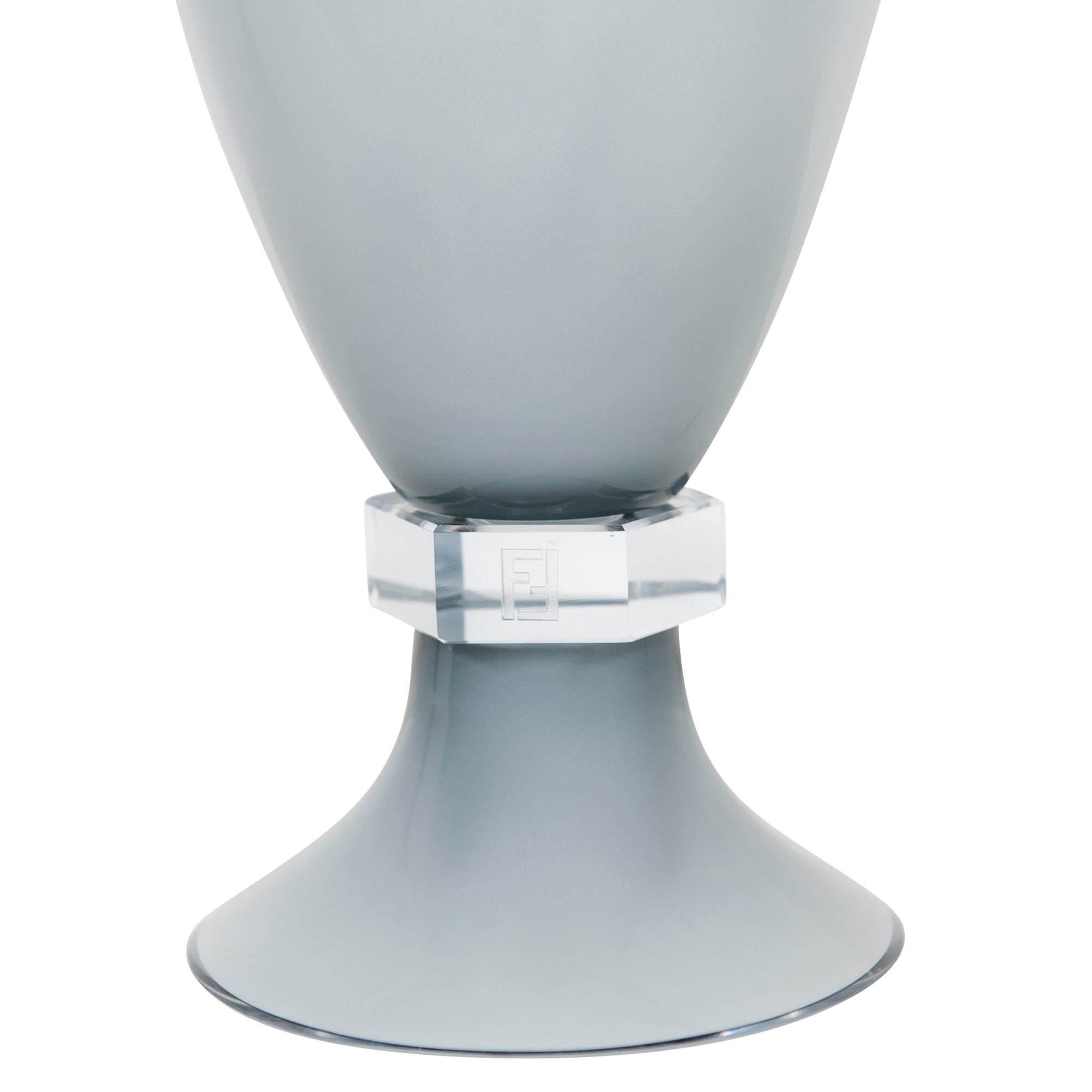 Vase goblet en cristal à pied - Gris