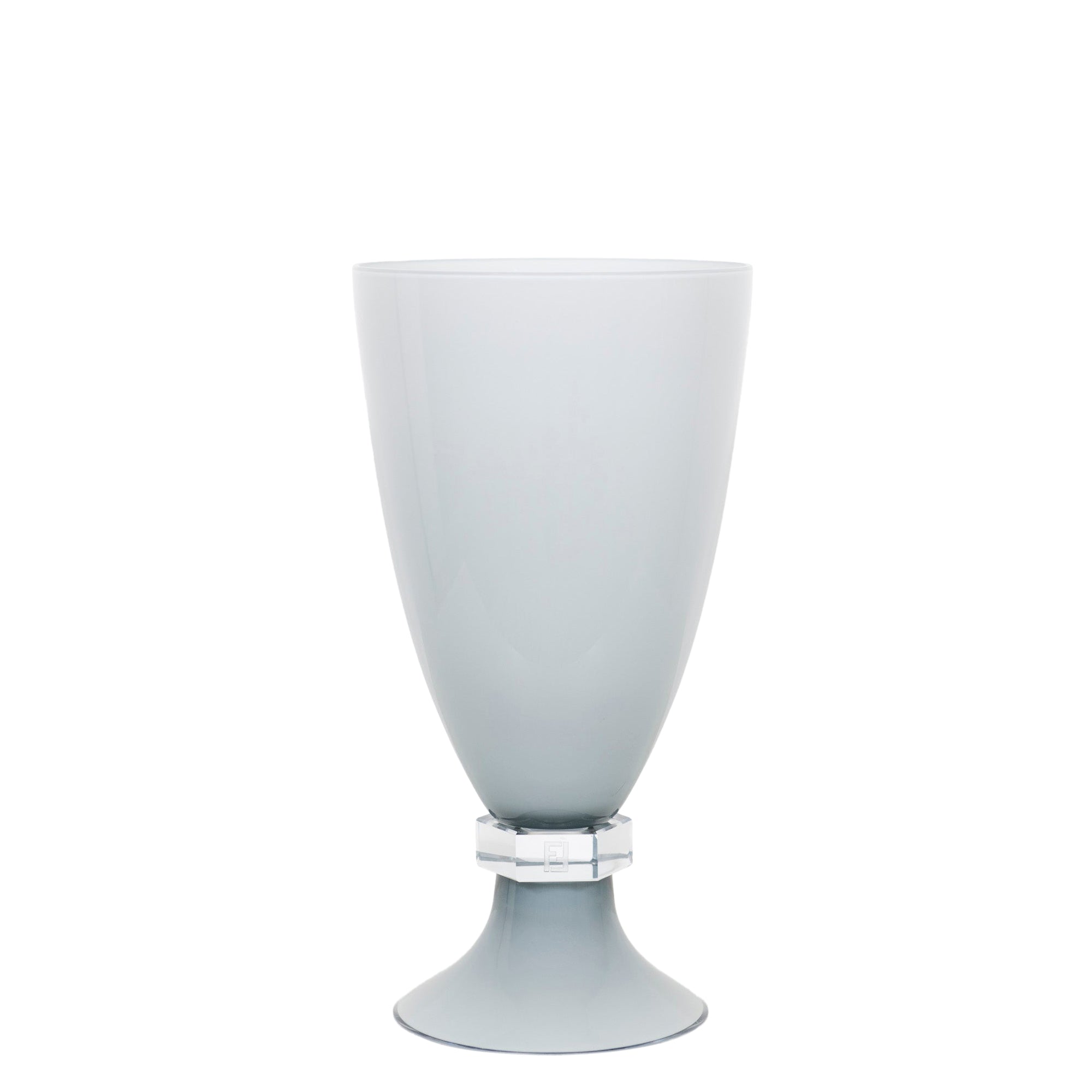 Vase goblet en cristal à pied - Gris