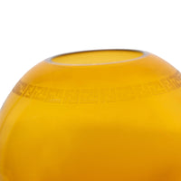 Vase rond et bas en cristal - Bronze