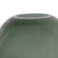 Vase rond en cristal à motif grec - Vert