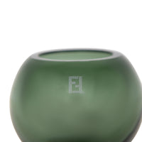 Vase en cristal à ouverture large - Vert Sauge