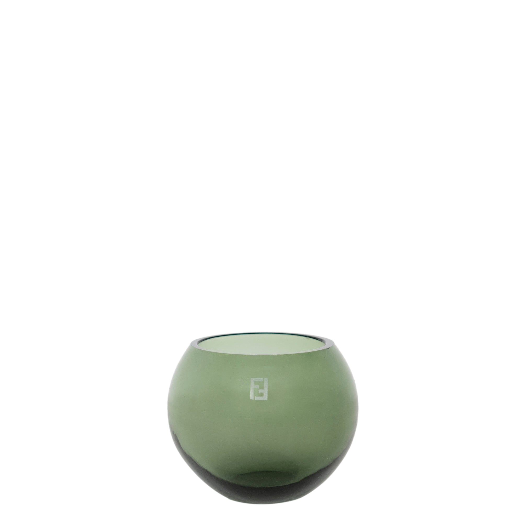 Vase rond en cristal - Vert