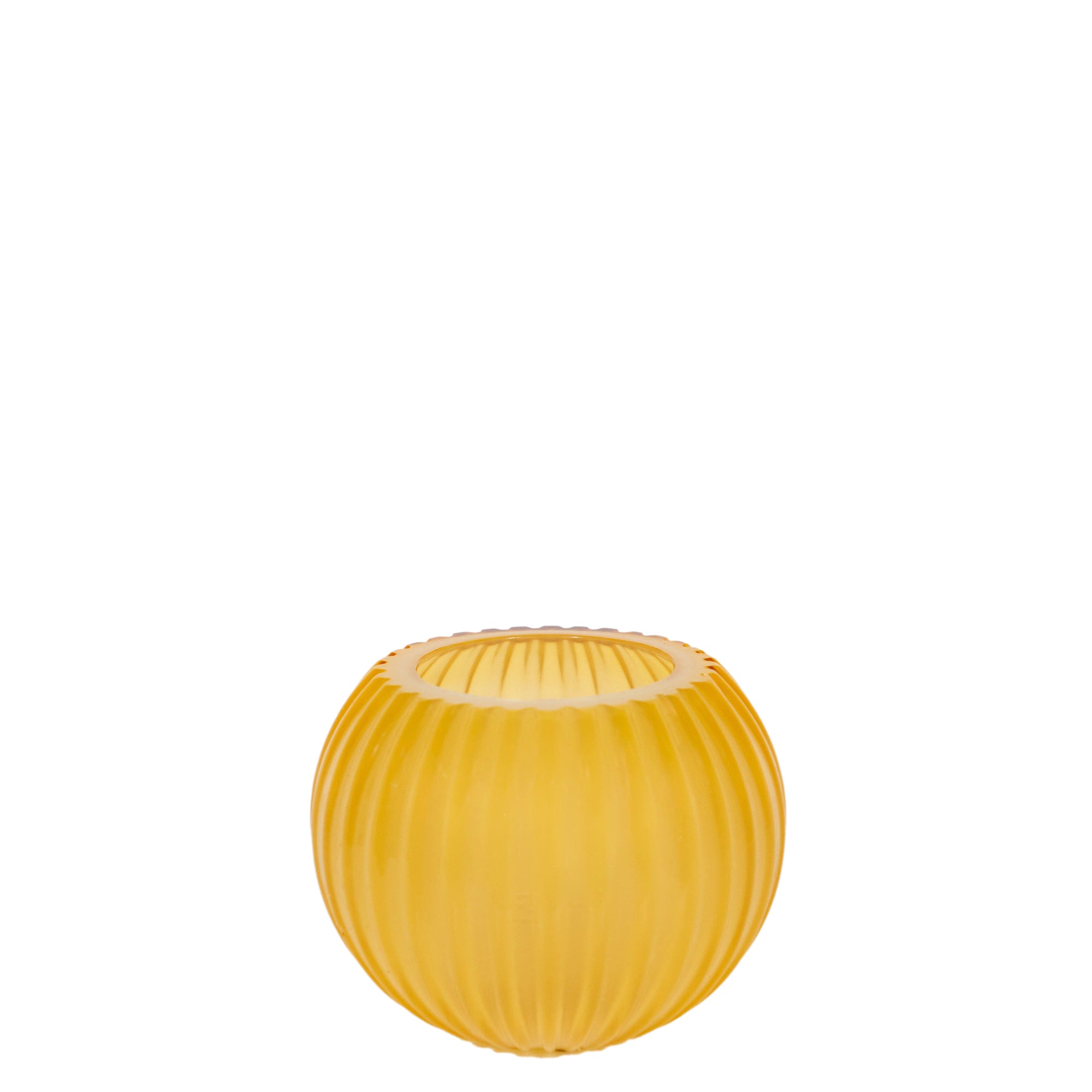 Vase rond en cristal à texture - Jaune Saphir