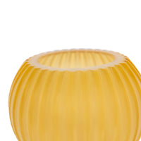 Vase rond en cristal à texture - Jaune Saphir