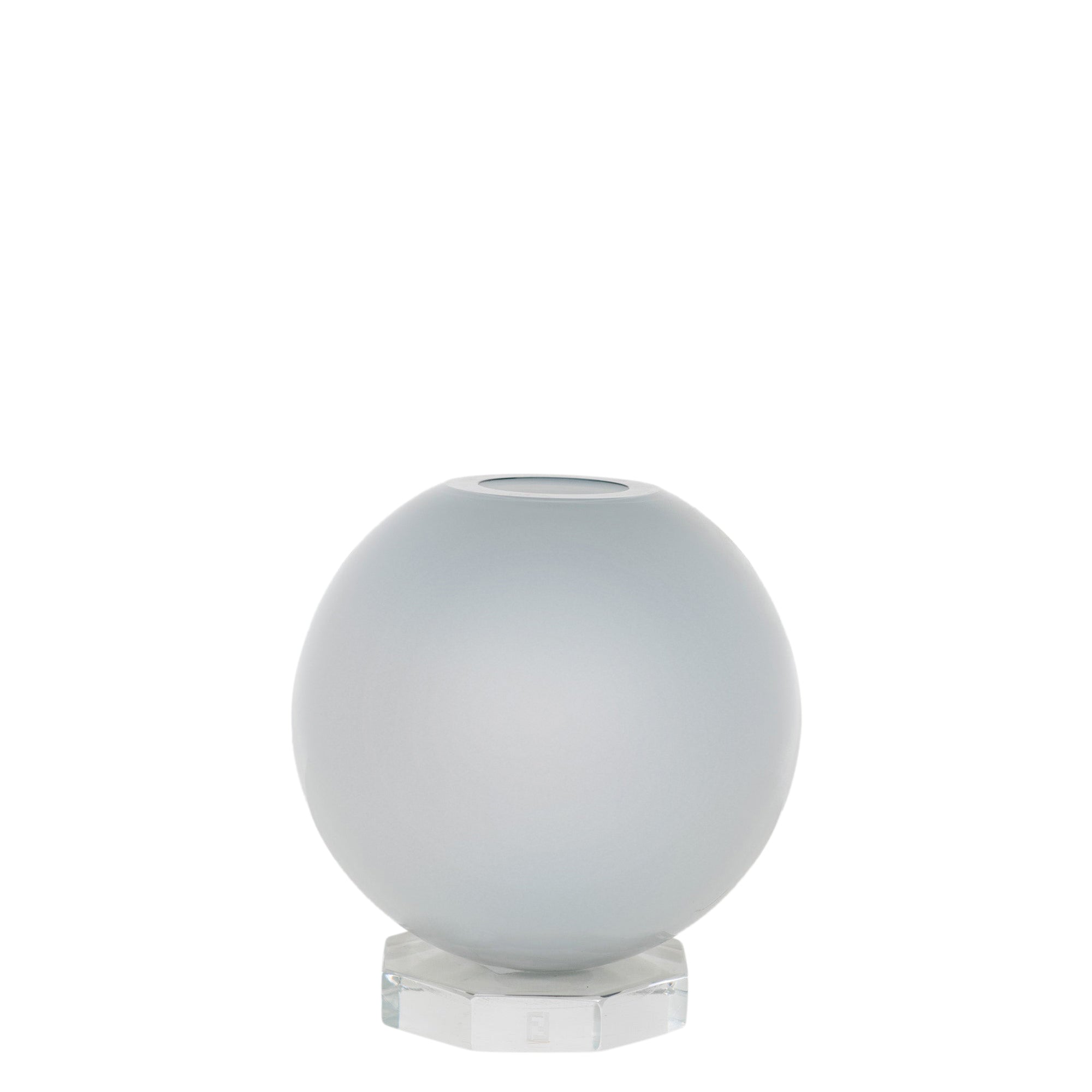 Vase rond mat sur base hexagonale - Blanc Opaque