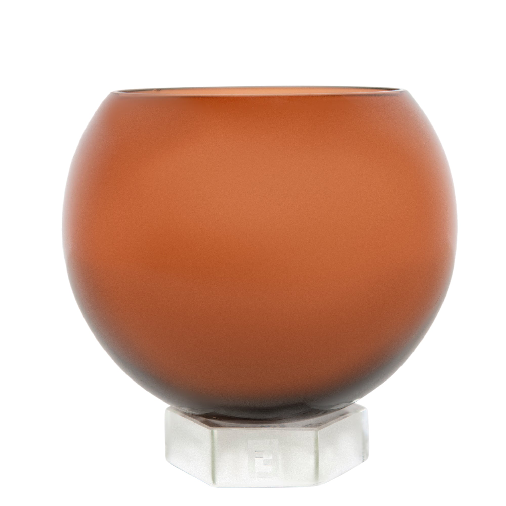 Vase sphérique en cristal - Bronze