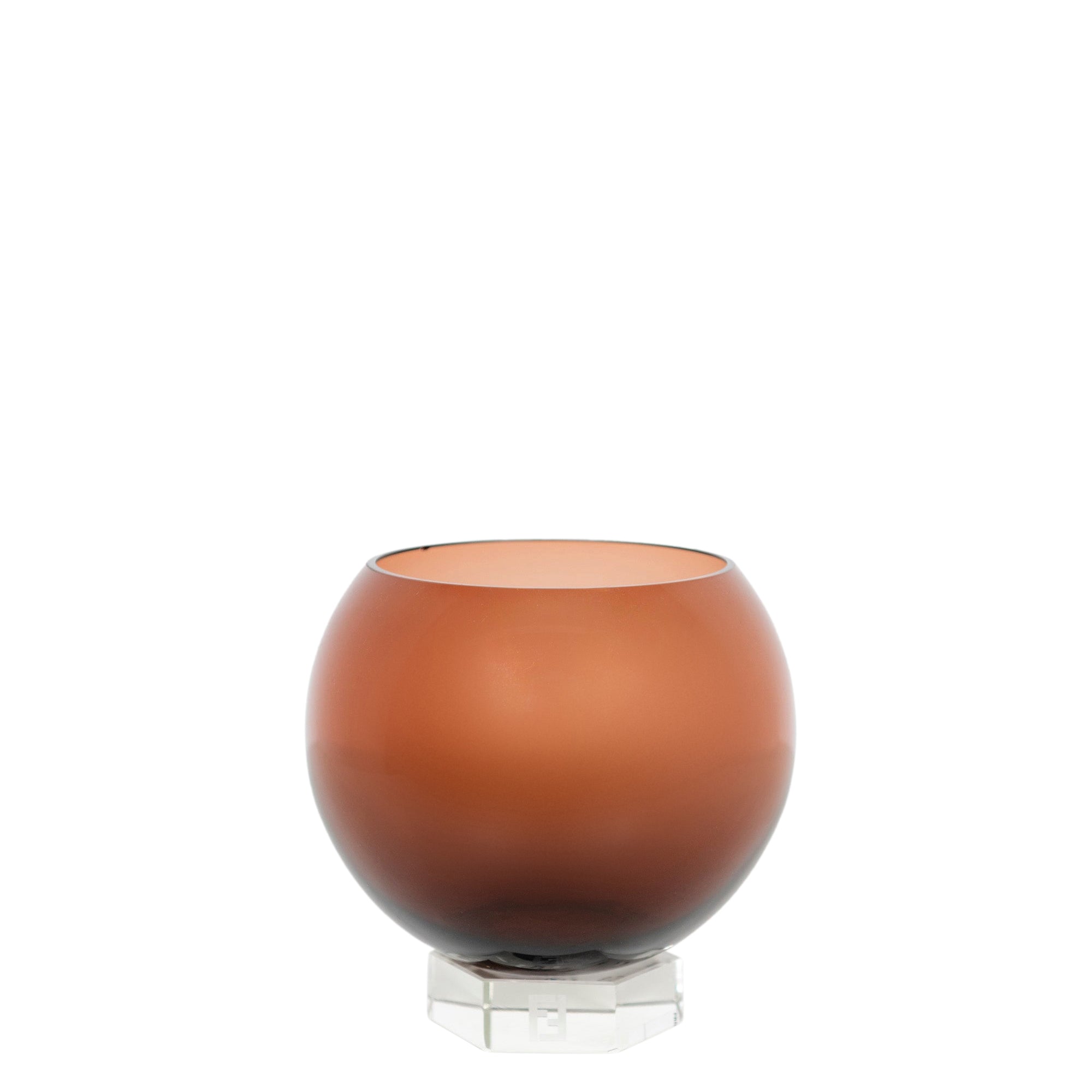 Vase sphérique en cristal - Bronze