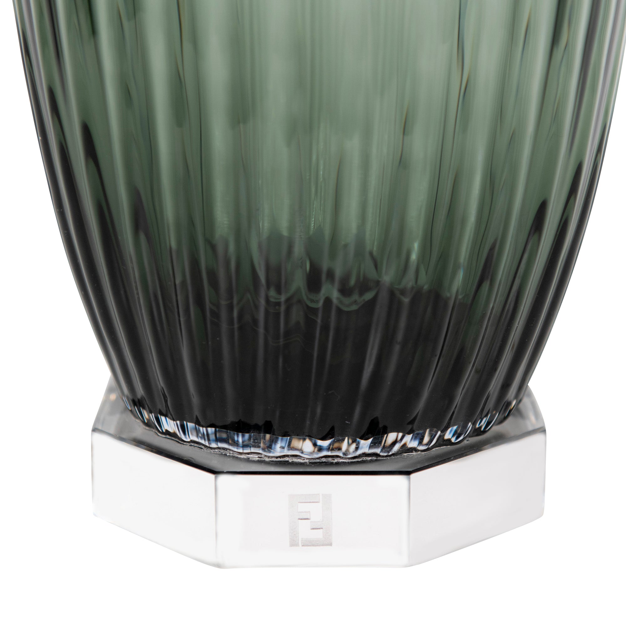 Vase en cristal à base géométrique - Vert