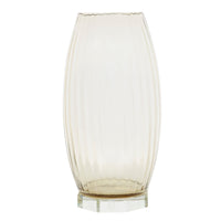 Vase ovale à stries en cristal - Or